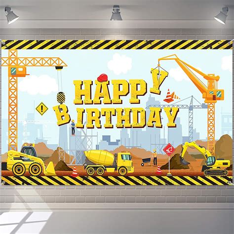 mini excavators for birthday frames|Amazon.com: Excavator Birthday.